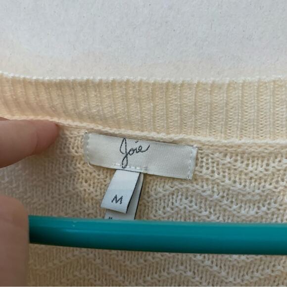 JOIE Wool Cashmere Cream Chevron Pattern Soft Sweater - Picture 5 of 8